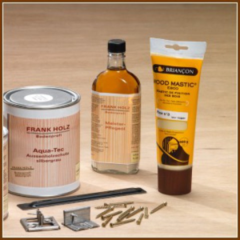 Montagematerial, Pflegemittel oder Farbtöne