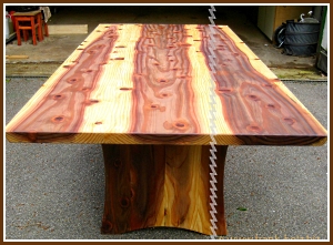 Frank Holz Tischplatte rustikal Mammutbaum